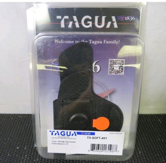 1836 TX Tagua Gun Leather Sig Sauer P365  Black Left Hand Holster TX-SOFT-491