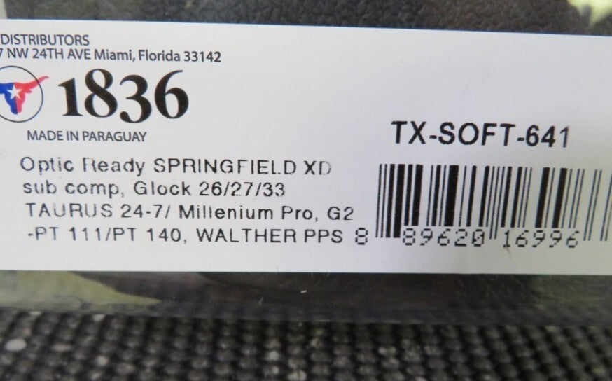 1836 Texas Tagua TX-SOFT-641 TX-SOFT Holster Glock 26, 27, 33